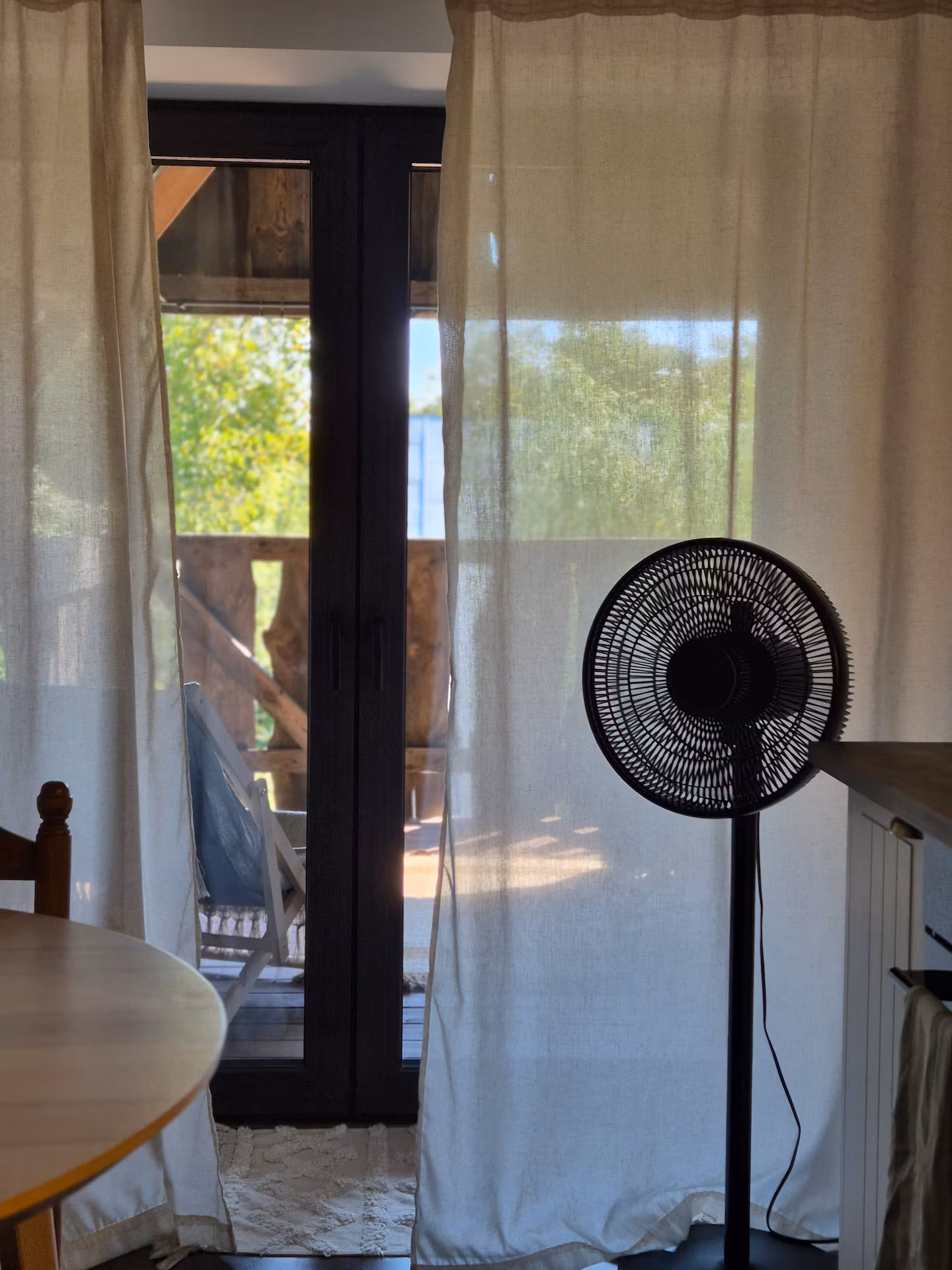 Desk with a garden view